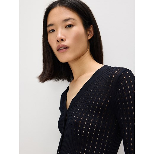 Reserved - Ażurowy sweter - granatowy Reserved S Reserved
