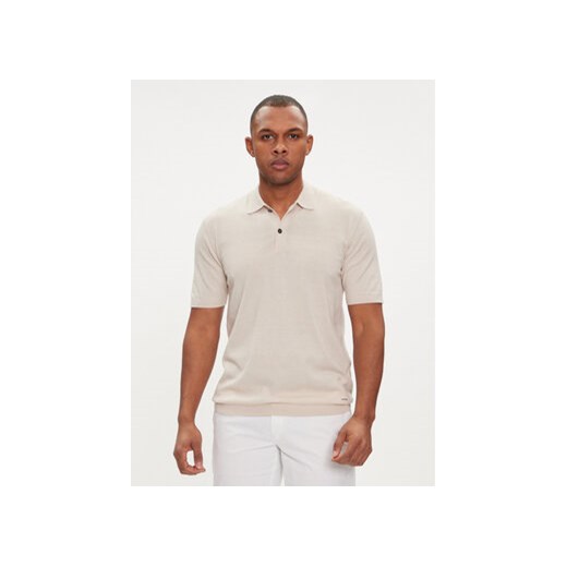 Calvin Klein Polo K10K113053 Beżowy Regular Fit ze sklepu MODIVO w kategorii T-shirty męskie - zdjęcie 170424371