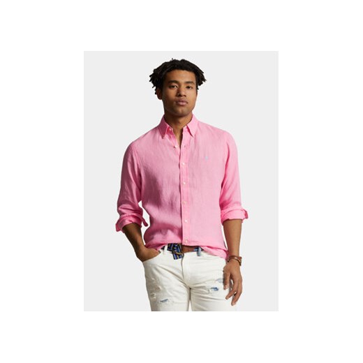 Polo Ralph Lauren Koszula 710829443028 Różowy Slim Fit ze sklepu MODIVO w kategorii Koszule męskie - zdjęcie 170424691