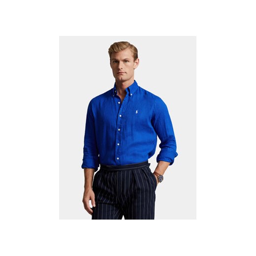 Koszula męska niebieska Polo Ralph Lauren z długimi rękawami 