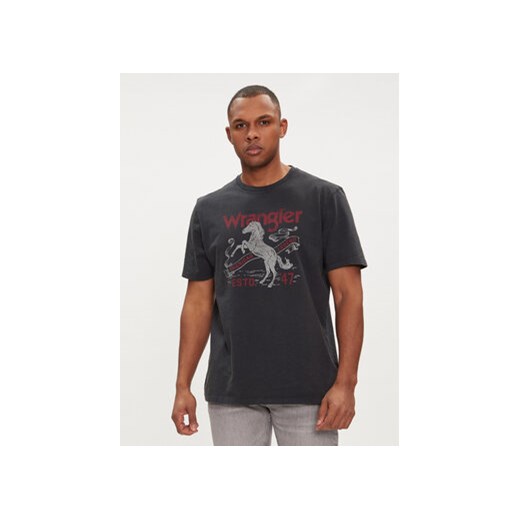Wrangler T-Shirt Americana 112350721 Szary Regular Fit ze sklepu MODIVO w kategorii T-shirty męskie - zdjęcie 170425303