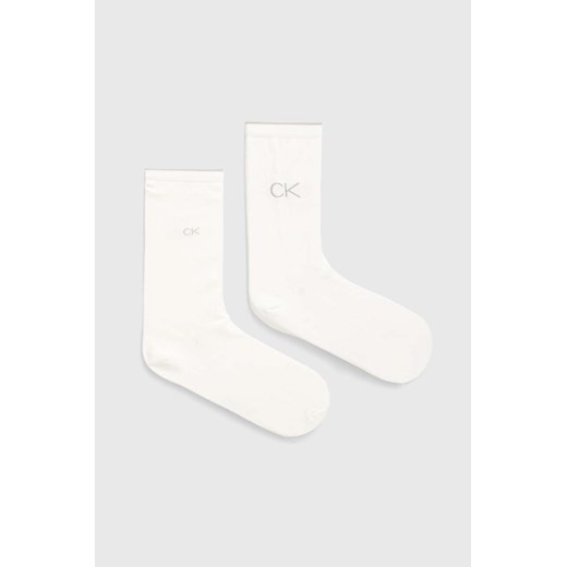 Calvin Klein skarpetki 2-pack damskie kolor biały 701228101 ze sklepu ANSWEAR.com w kategorii Skarpetki damskie - zdjęcie 170427170