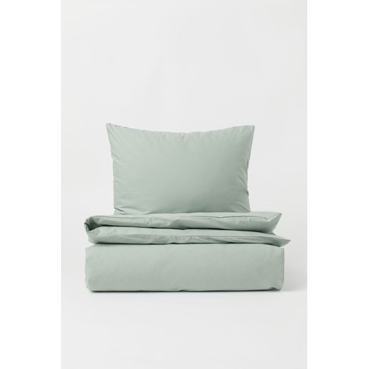 H & M - Komplet bawełnianej pościeli pojedynczej - Zielony ze sklepu H&M w kategorii Pościele - zdjęcie 170430101