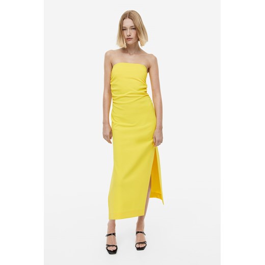 H & M - Sukienka bandeau - Żółty H & M XXL H&M