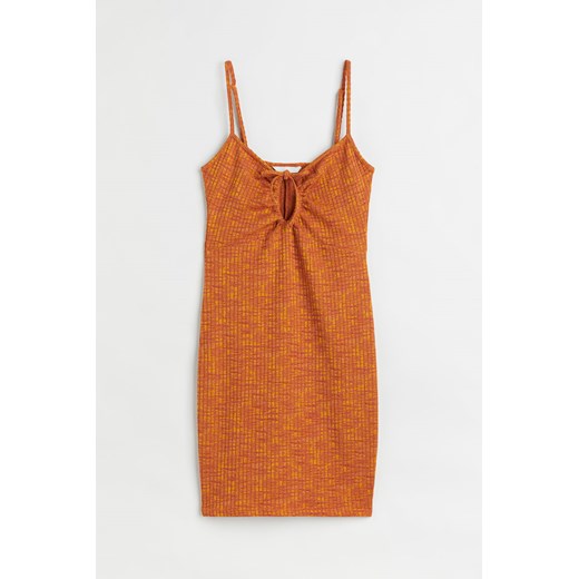 H & M - Sukienka bodycon z dżerseju w prążki - Pomarańczowy ze sklepu H&M w kategorii Sukienki - zdjęcie 170430430