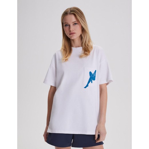 Koszulka RAHIS Biały XS/S ze sklepu Diverse w kategorii Bluzki damskie - zdjęcie 170430680