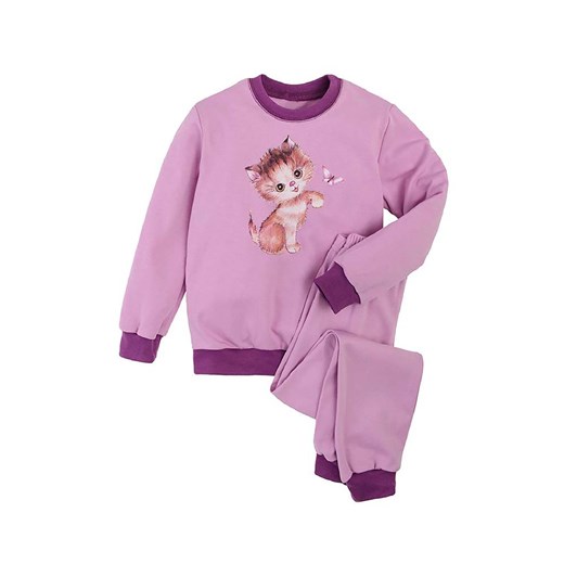 Ciepła dziewczęca piżama fioletowa Tup Tup- kotek ze sklepu 5.10.15 w kategorii Piżamy dziecięce - zdjęcie 170431102