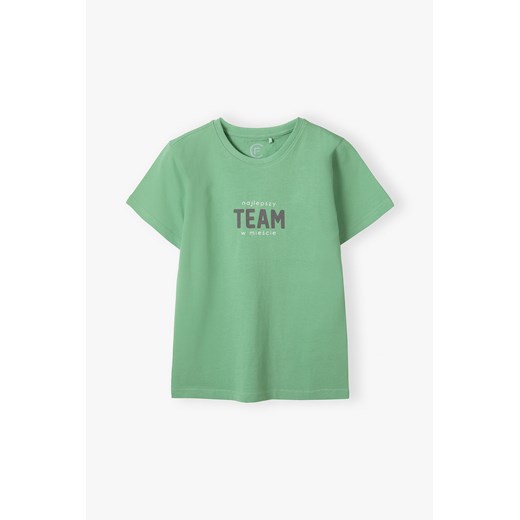Bawełniany t-shirt chłopięcy z napisem najlepszy Team w mieście Family Concept By 5.10.15. 170 5.10.15