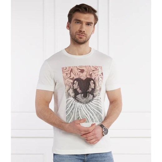 T-shirt męski biały Joop! letni z krótkim rękawem