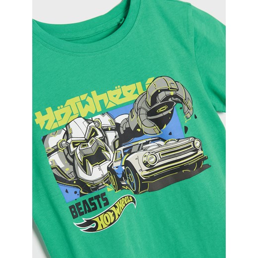 T-shirt chłopięce zielony Sinsay z krótkimi rękawami 