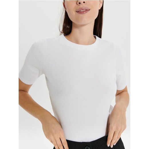 Sinsay - Koszulka w prążki - biały ze sklepu Sinsay w kategorii Bluzki damskie - zdjęcie 170438961