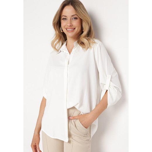 Biała Koszula Klasyczna na Guziki Isperria ze sklepu Born2be Odzież w kategorii Koszule damskie - zdjęcie 170441271