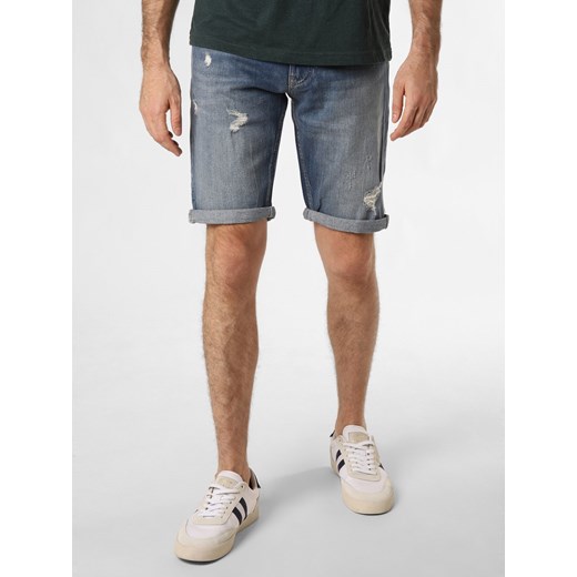 Tommy Jeans Męskie szorty dżinsowe - Ronnie Mężczyźni Bawełna light stone jednolity ze sklepu vangraaf w kategorii Spodenki męskie - zdjęcie 170441900
