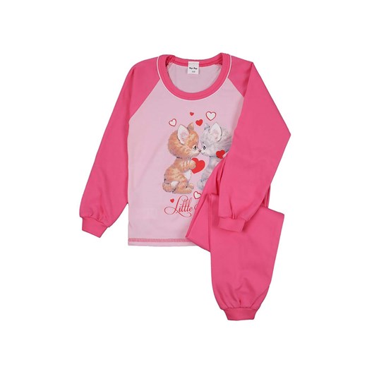 Ciepła dziewczęca piżama różowa Tup Tup kotki z serduszkami Tup Tup 122 5.10.15