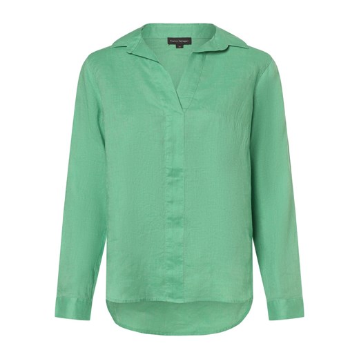 Franco Callegari Damska bluzka lniana Kobiety len zielony jednolity ze sklepu vangraaf w kategorii Bluzki damskie - zdjęcie 170442851