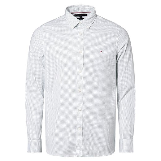 Tommy Hilfiger Koszula męska Mężczyźni Slim Fit Bawełna biały wzorzysty ze sklepu vangraaf w kategorii Koszule męskie - zdjęcie 170442874