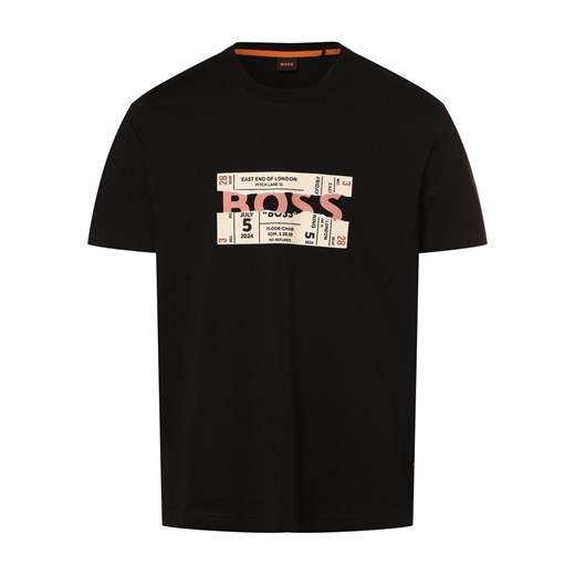 BOSS Orange Koszulka męska - Te_BossTicket Mężczyźni Bawełna czarny nadruk ze sklepu vangraaf w kategorii T-shirty męskie - zdjęcie 170442880