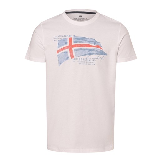 Nils Sundström Koszulka męska Mężczyźni biały nadruk ze sklepu vangraaf w kategorii T-shirty męskie - zdjęcie 170442903