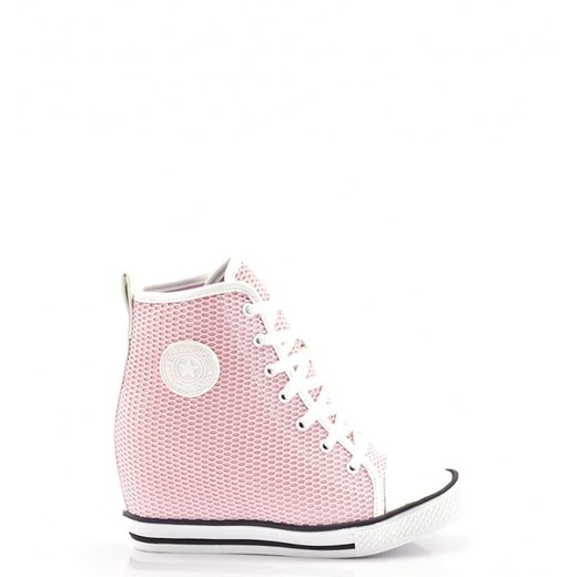 Różowe Sneakersy Pink Sneakres Marcelle born2be-pl  na platformie