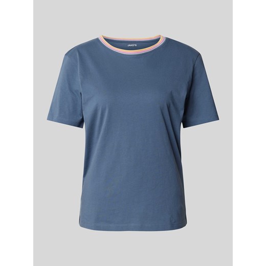 T-shirt z okrągłym dekoltem w kontrastowym kolorze ze sklepu Peek&Cloppenburg  w kategorii Bluzki damskie - zdjęcie 170445432