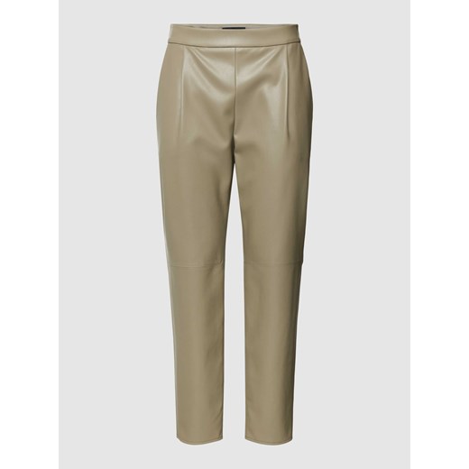 Spodnie z zakładkami w pasie z imitacji skóry model ‘FOREST FLOWER’ ze sklepu Peek&Cloppenburg  w kategorii Spodnie damskie - zdjęcie 170445770