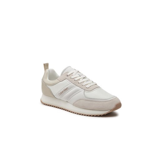 Calvin Klein Sneakersy Low Top Lace Up Repr HM0HM01170 Beżowy Calvin Klein 44 promocja MODIVO