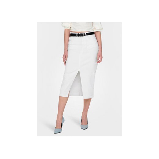 ONLY Spódnica jeansowa Siri 15324365 Biały Regular Fit ze sklepu MODIVO w kategorii Spódnice - zdjęcie 170468681