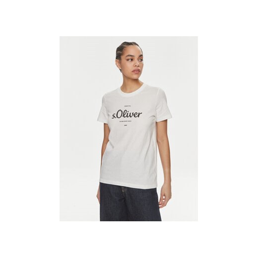 s.Oliver T-Shirt 2136463 Écru Regular Fit ze sklepu MODIVO w kategorii Bluzki damskie - zdjęcie 170468762