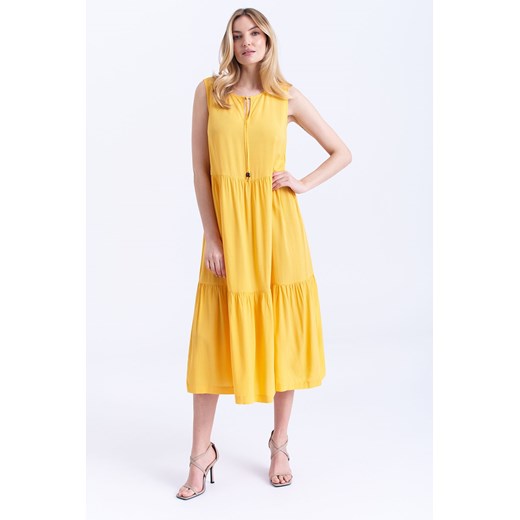 Sukienka bez rękawów falbany żółta ze sklepu 5.10.15 w kategorii Sukienki - zdjęcie 170469743