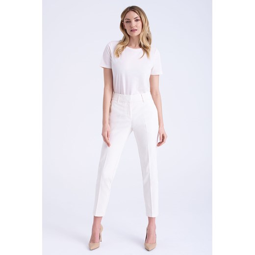 Eleganckie spodnie damskie z kantem - białe ze sklepu 5.10.15 w kategorii Spodnie damskie - zdjęcie 170469753