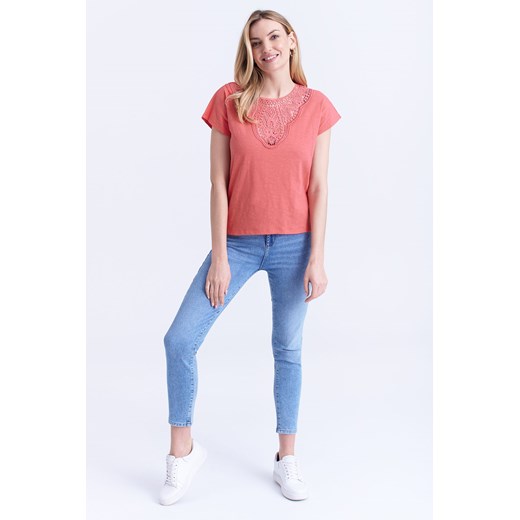 Bawełniana koszulka damska różowa ze sklepu 5.10.15 w kategorii Bluzki damskie - zdjęcie 170469763