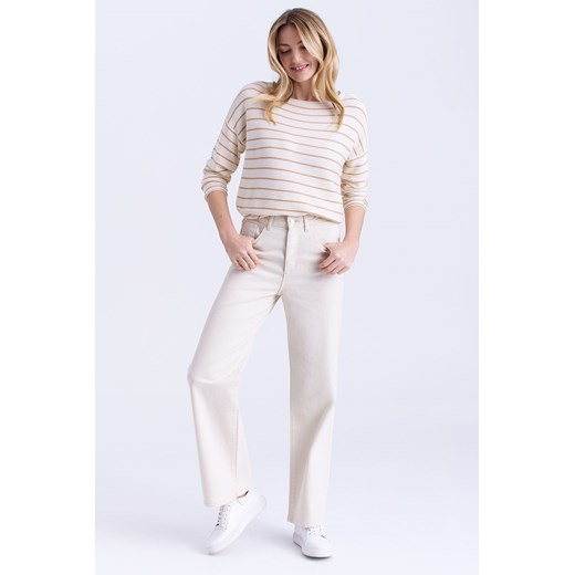 Spodnie jeansowe damskie ecru ze sklepu 5.10.15 w kategorii Jeansy damskie - zdjęcie 170469820