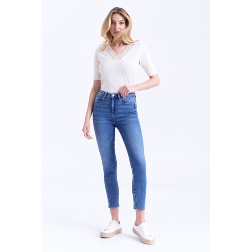 Spodnie jeansowe damskie slim fit niebieskie ze sklepu 5.10.15 w kategorii Jeansy damskie - zdjęcie 170469983