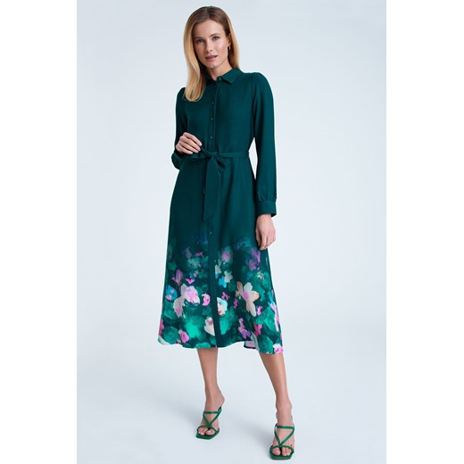 Szmizjerka midi zielona ze sklepu 5.10.15 w kategorii Sukienki - zdjęcie 170470011