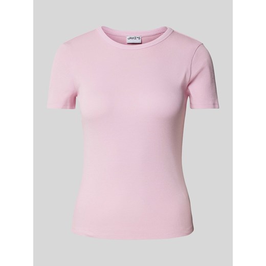 T-shirt z prążkowaną fakturą ze sklepu Peek&Cloppenburg  w kategorii Bluzki damskie - zdjęcie 170473073
