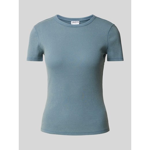 T-shirt z prążkowaną fakturą ze sklepu Peek&Cloppenburg  w kategorii Bluzki damskie - zdjęcie 170473640