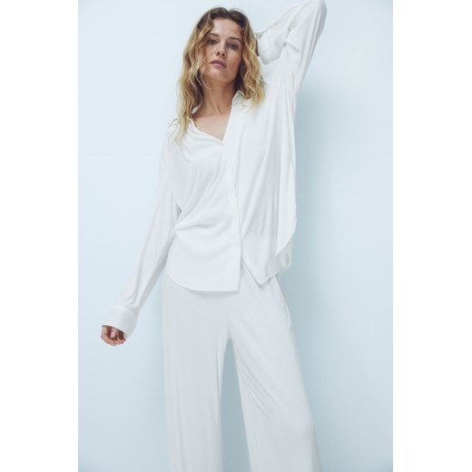 H & M - Kreszowana koszula domowa - Biały ze sklepu H&M w kategorii Koszule damskie - zdjęcie 170473824