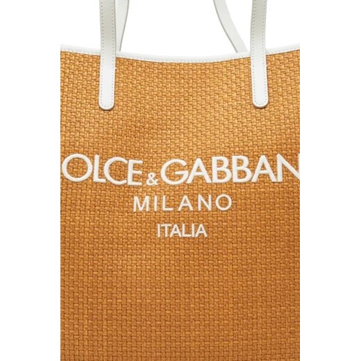 Shopper bag Dolce Gabbana matowa na ramię ze skóry 