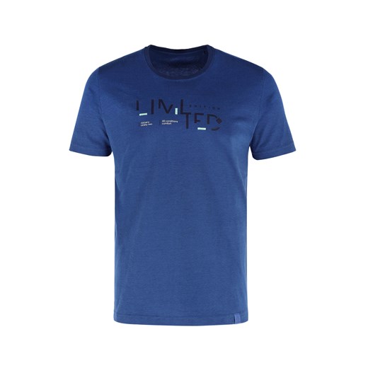 T-shirt męski niebieski Volcano w stylu młodzieżowym z krótkim rękawem 