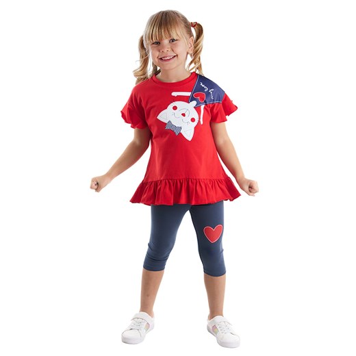 Denokids 2-częściowy zestaw &quot;Kitty&quot; w kolorze czerwono-granatowym ze sklepu Limango Polska w kategorii Komplety dziewczęce - zdjęcie 170476623