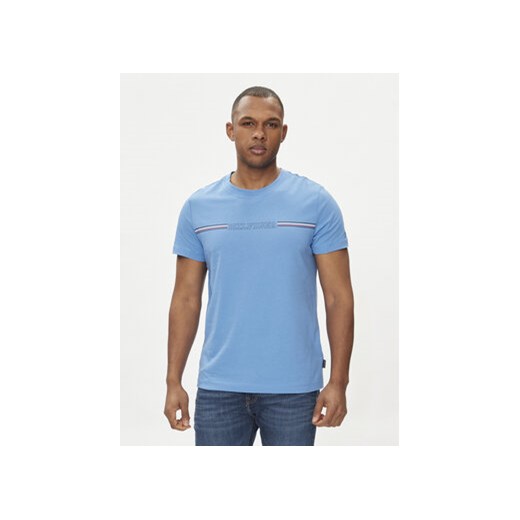 Tommy Hilfiger T-Shirt Stripe Chest MW0MW34428 Niebieski Regular Fit ze sklepu MODIVO w kategorii T-shirty męskie - zdjęcie 170477012