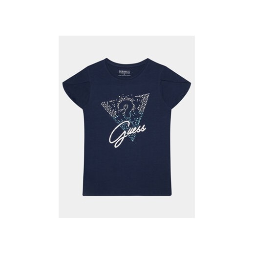 Guess T-Shirt J4GI02 K6YW4 Granatowy Regular Fit ze sklepu MODIVO w kategorii Bluzki dziewczęce - zdjęcie 170477053