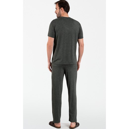 Szara piżama męska na krótki rękaw i z długimi spodniami Akord, Kolor ciemny szary, Rozmiar S, Italian Fashion ze sklepu Intymna w kategorii Piżamy męskie - zdjęcie 170480040