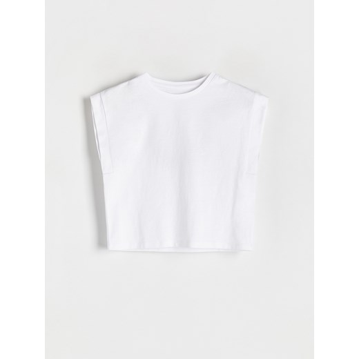 Reserved - Bawełniana bluzka - biały ze sklepu Reserved w kategorii Bluzki dziewczęce - zdjęcie 170490293