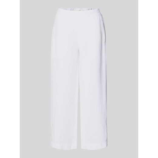 Spodnie lniane z prostą,skróconą nogawką ze sklepu Peek&Cloppenburg  w kategorii Spodnie damskie - zdjęcie 170492453