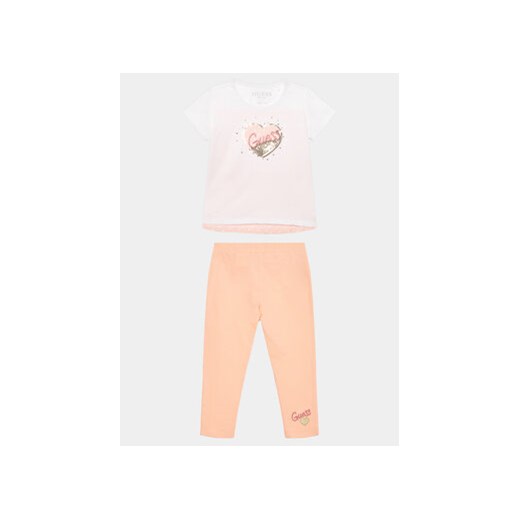 Guess Komplet t-shirt i legginsy K4GG01 K6YW0 Pomarańczowy Regular Fit ze sklepu MODIVO w kategorii Komplety dziewczęce - zdjęcie 170493543