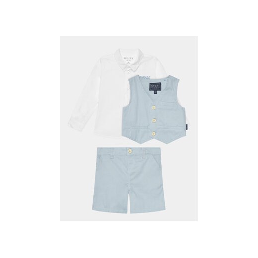 Guess Komplet koszula, kamizelka i spodnie materiałowe I4RG28 WF7I0 Niebieski Regular Fit ze sklepu MODIVO w kategorii Ubranka do chrztu - zdjęcie 170493593