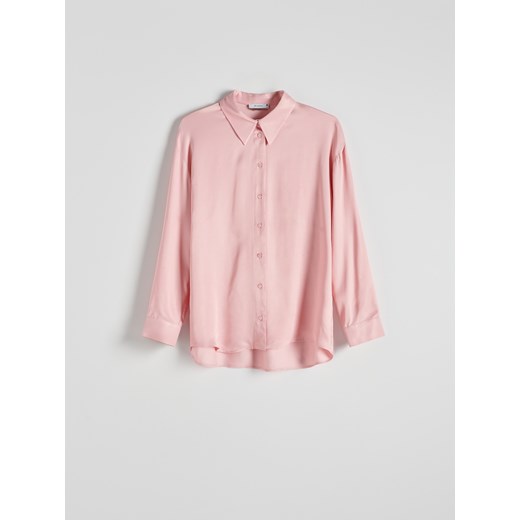 Reserved - Koszula z wiskozy - pastelowy róż ze sklepu Reserved w kategorii Koszule damskie - zdjęcie 170493760