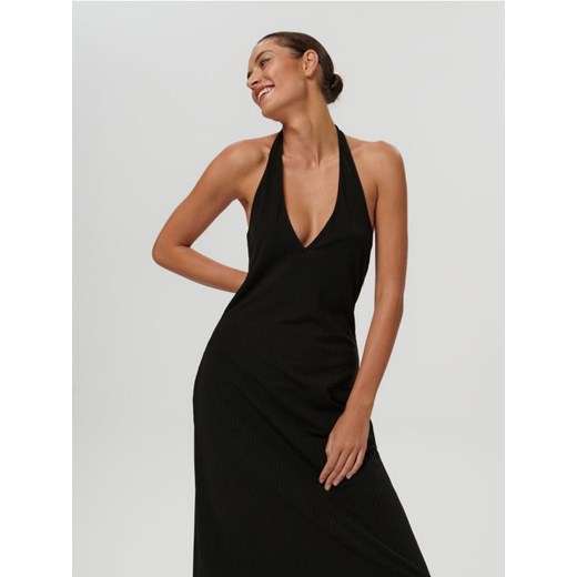 Sinsay - Sukienka midi z wiązaniem - czarny ze sklepu Sinsay w kategorii Sukienki - zdjęcie 170498374