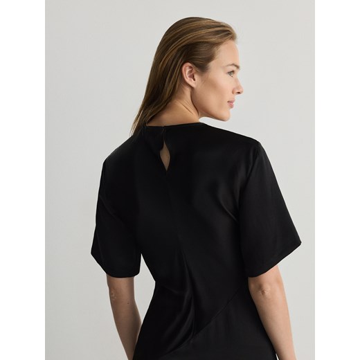 Reserved - Sukienka midi z wiskozą - czarny Reserved XL Reserved